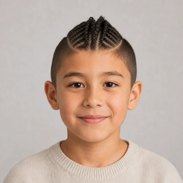 AI hairstyle changer online preview with child-friendly braids