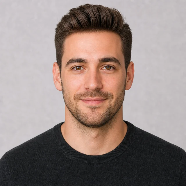 AI hairstyle changer online preview with a male quiff haircut