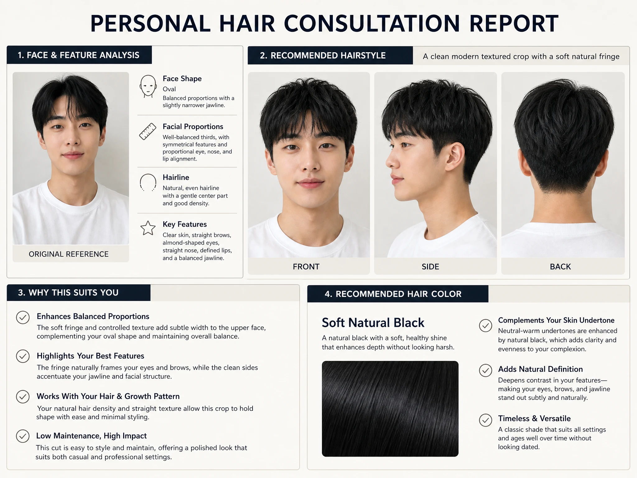 Example AI hair consultation report preview